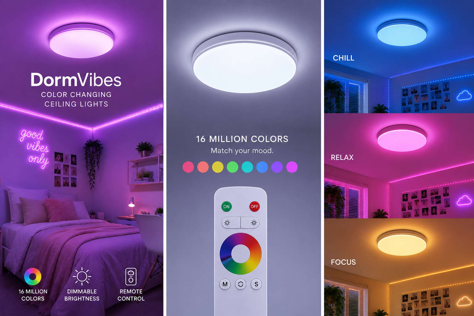 DormVibes Color Changing Ceiling Lights